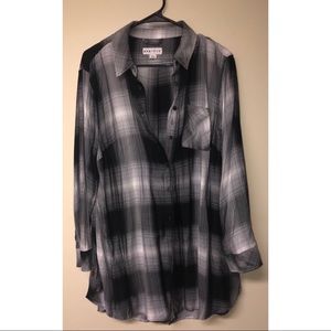 Ava and Viv Plus Size Plaid Button Down Tunic